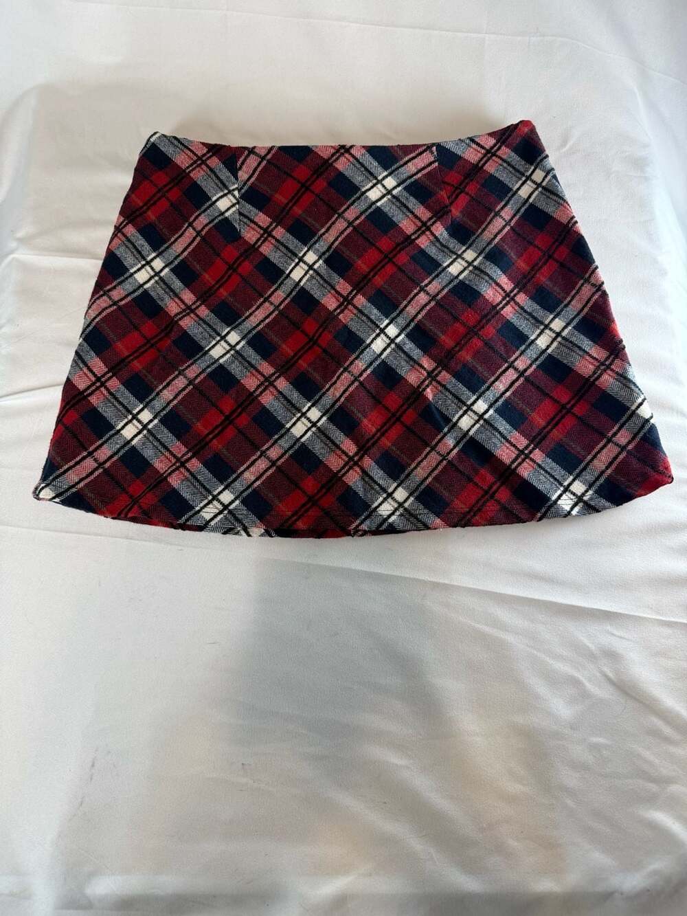 Preppy Dark Academia Altar'd State Red Black White Plaid Schoolgirl Skirt Size S